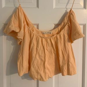 Orange Off the Shoulder Crop top